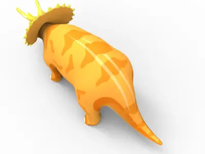 3D Cartoon Triceratops Dinosaur Rigged  Animated  Low-poly 3D model