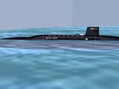 Ben Franklin Class USS Benjamin Franklin SSBN-640 3D model