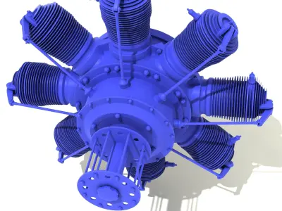 Rotary engine Gnome Monosoupape 3D print ready 3D print model