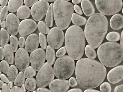 Panel smooth pebble many part 3D model