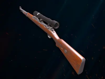 Kar98 low poly sniper rifle Low-poly 3D model