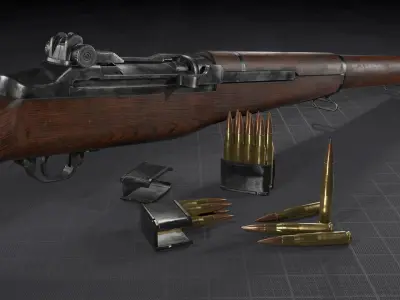 PBR - M1 Garand Low-poly 3D model