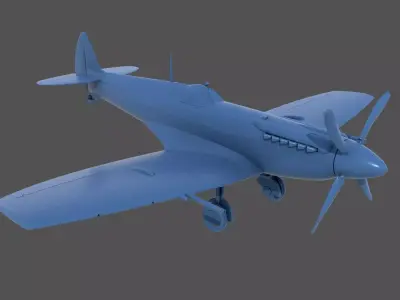 Spitfire MK XII - Commercial license - 1-48 and 1-24 scale 3D print model