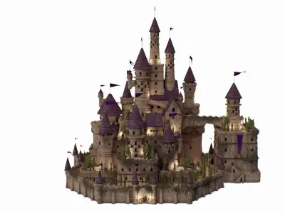 Fantasy night castle 3D model