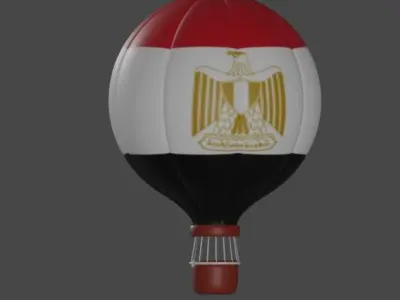 Hot air balloon go around the world 3D model