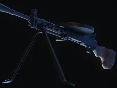 DP-27 Machine Gun Low-poly 3D model