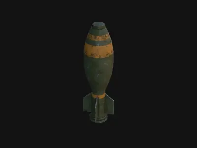 Torpedo old bomb Low-poly 3D model
