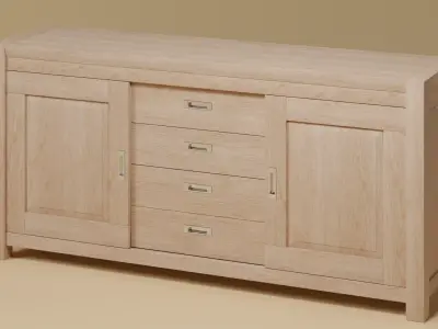 Oak Sideboard Free 3D model