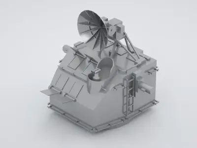 Naval Mk37 Fire Control Director System Mk9 Mod1 Mk25 Antenna 3D model