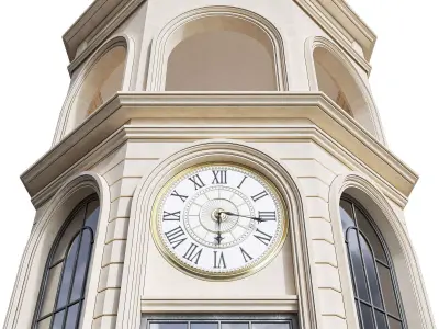 Classic Clock Tower Low-poly 3D model