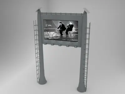 Billboard Low-poly 3D model