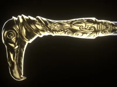 Assassins Creed Syndicate Cane Sword Low-poly 3D model