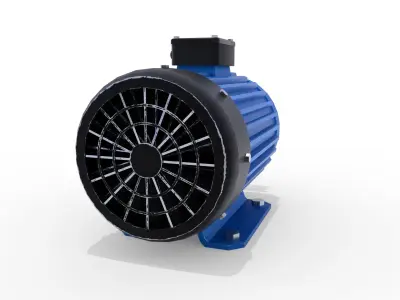 Electric Motor 1 Low-poly 3D model