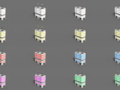 PBR Sci-Fi Building A23 Low-poly 3D model