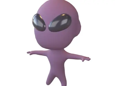 Cartoon Character Alien Monster v1 003 Low-poly 3D model