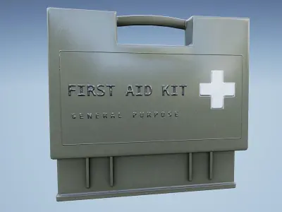 Military First Aid Box Game Ready Low-poly 3D model
