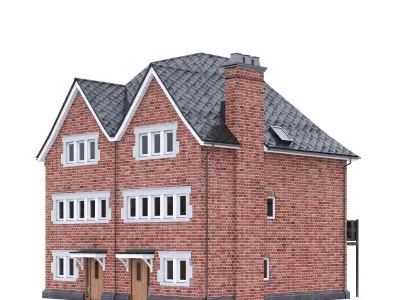 English Brick House 22 Low-poly 3D model