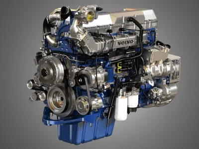 D13 Heavy Duty Truck Engine - 6 Cylinder Diesel Engine 3D model