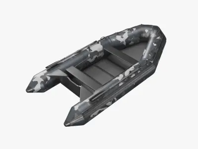 Inflatable Boat PBR Low-poly 3D model