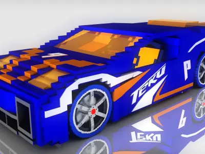 Minecraft Reverb Car 3D Model V1 Free 3D model