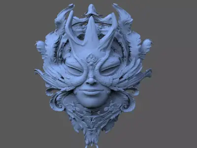Baroque Hera Mask  3D model