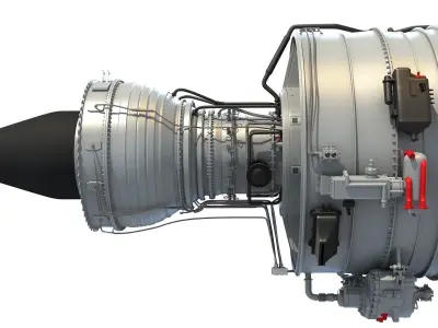Fanjet Turbofan Engine 3D Model 3D model