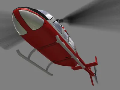 Jet Ranger V6 Helicopter Low-poly 3D model