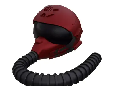 Pilot Helmet 3D model 3D printable 3D print model