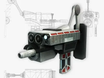 Security camera 02 sci-fi low poly rigged Low-poly 3D model