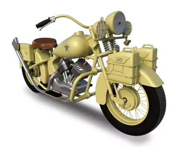 Harley-Davidson WLA 1942 750cc 3D model