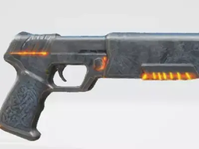 futurist ornate pistol 3D model