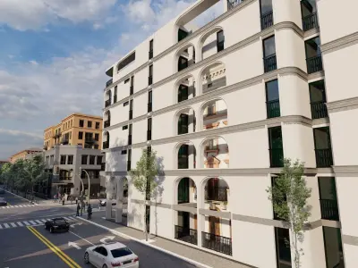 Classic stone facade-Building Classic Facade Element  3D model