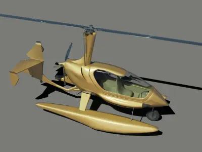 Hydroplane futuristic helicopter Low-poly 3D model