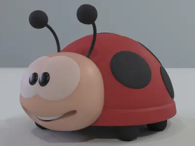 ladybug cartoon Low-poly 3D model