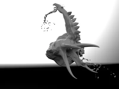 Surreal Zbrush Skull Human Hand Monster Free 3D model