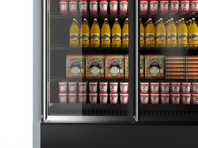 Vertical Glass Door Commercial Fridge 3D model