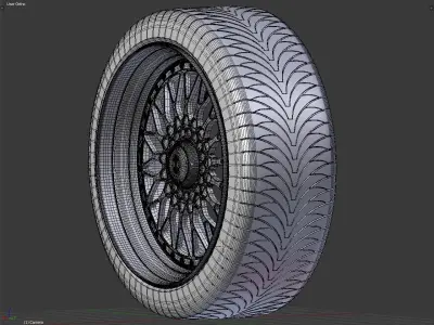 BBS Super RS rim With Tire Free 3D model