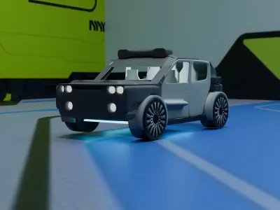 concept suv car Low-poly 3D model