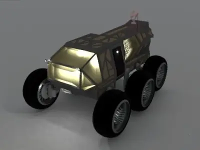 Space Car rover Free low-poly 3D model