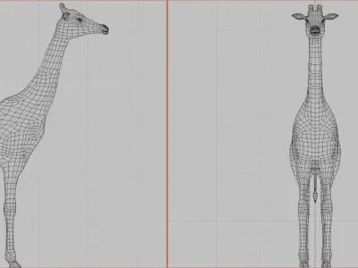 Lowpoly Giraffe head - head Free low-poly 3D model
