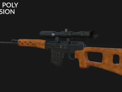 Dragunov SVD Low-poly 3D model