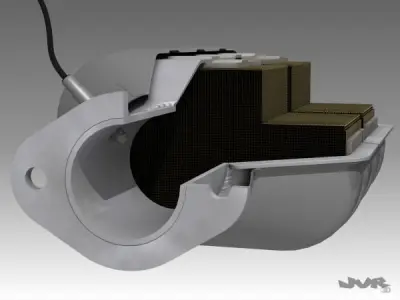 Car Exhaust Catalytic Converter 3D model