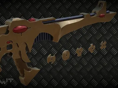 Shuriken Catapult Warhammer 40000 Eldar Low-poly 3D model