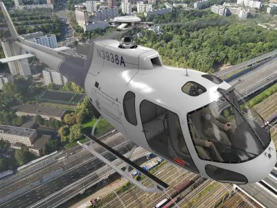 AS-350 US Customs And Border Protection Animated Low-poly 3D model