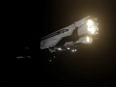 crafts sci-fi spaceship in night sky Free 3D model