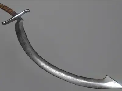 Khopesh sword Low-poly 3D model