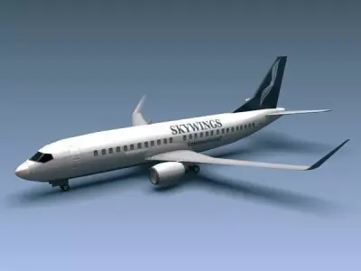 Boeing 737-300w airliner Low-poly 3D model