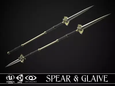 Spear and Glaive A5 Low-poly 3D model