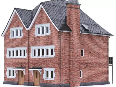 English Brick House 22 Low-poly 3D model