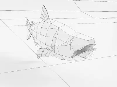 Chinook salmon fish 3d model  Low-poly 3D model